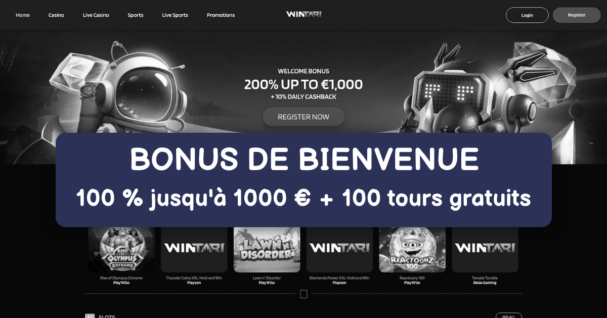 Wintari Casino welcome bonus