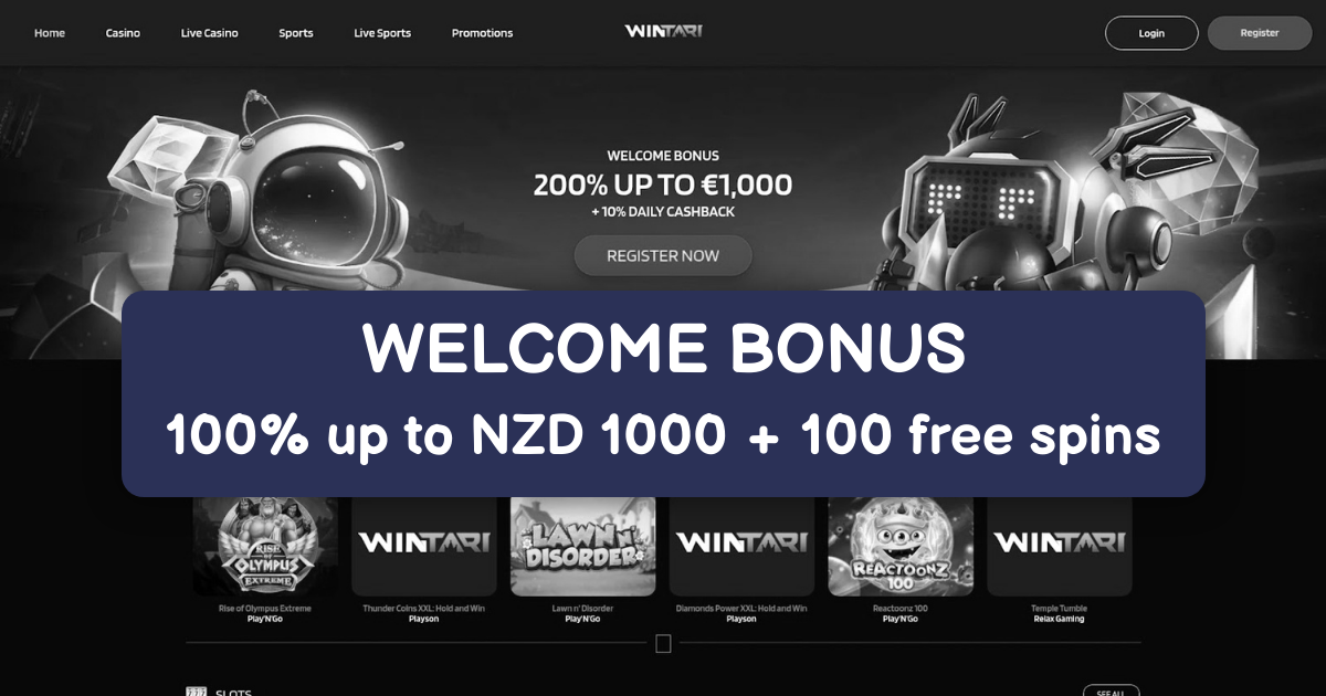 Wintari Casino welcome bonus