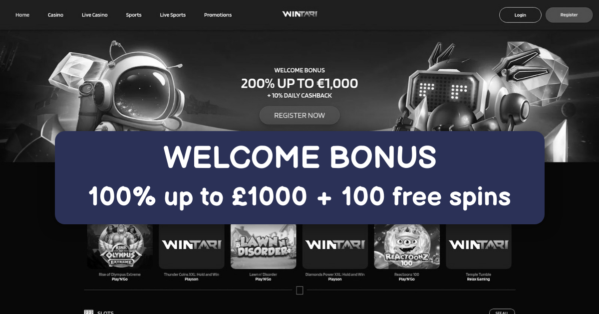 Wintari Casino welcome bonus