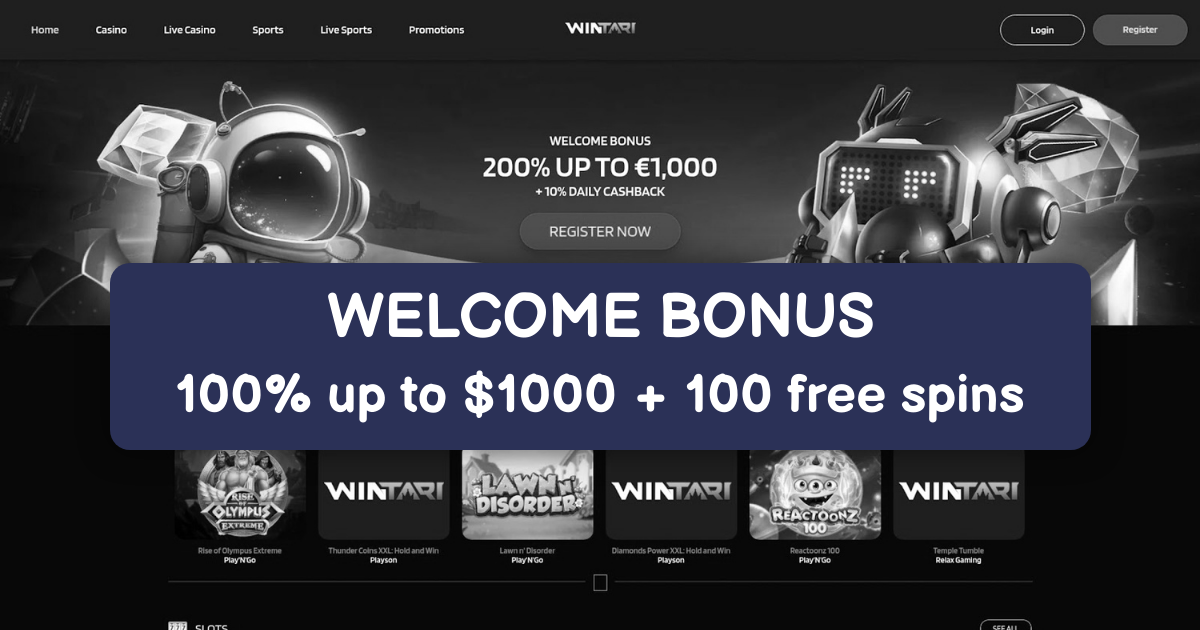 Wintari Casino welcome bonus