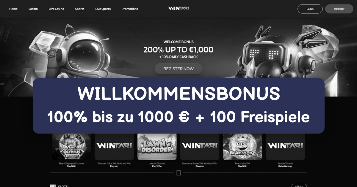 Wintari Casino welcome bonus